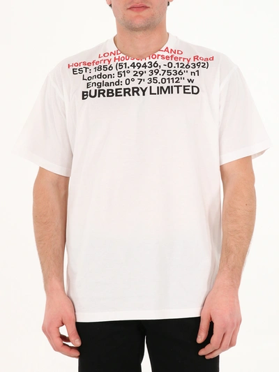 Shop Burberry Location Print T-shirt In White