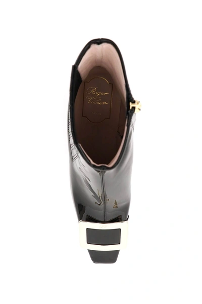 Shop Roger Vivier Belle Vivier Patent Leather Chelsea Boots In Black