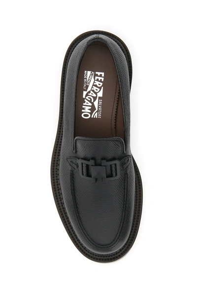 Shop Ferragamo Salvatore  Ralf Loafers Pyramid Gancini In Black