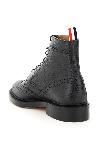 Shop Thom Browne Classic Wingtip Lace-up Boots In Black