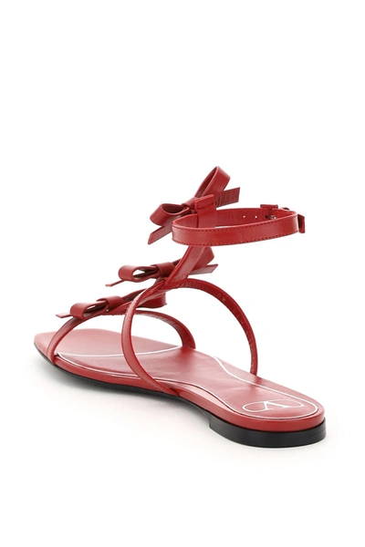 Shop Valentino Garavani French Bow Flat Sandal In Red