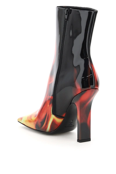 Shop Vetements Flames Print Boomerang Boots In Mixed Colours