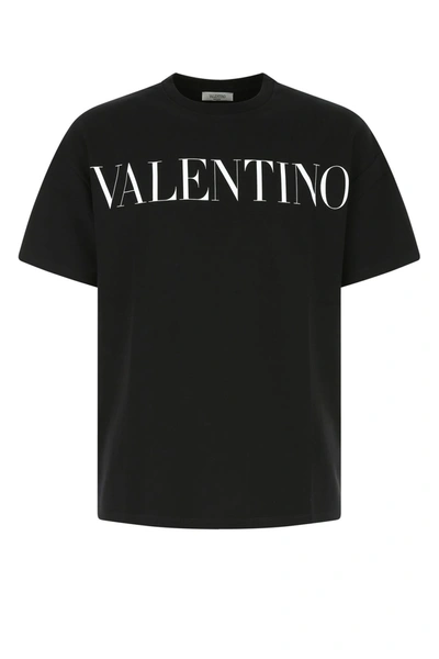Shop Valentino Black Cotton T-shirt Black  Uomo M