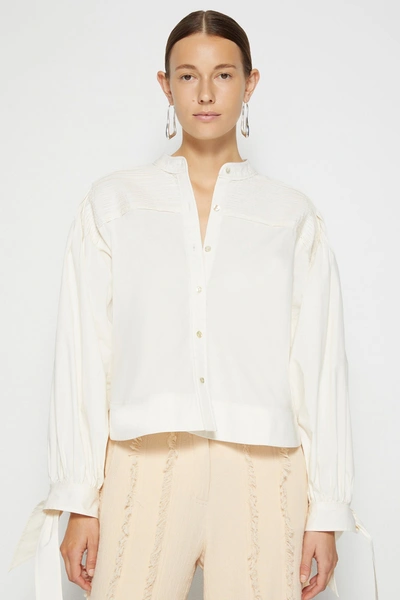 Shop Pre-spring 2022 Ready-to-wear Sonya Poplin Shirt In Ivory