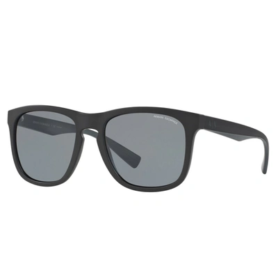 Shop Armani Exchange Grey Square Mens Sunglasses Ax4058s 819981 55 In Black,grey
