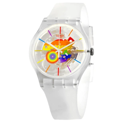 Swatch Mens So29k103 Alla Parata Silicone And Bio-sourced Plastic Quartz  Watch In White | ModeSens