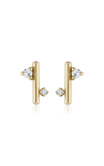 White/space Andromeda 14k Yellow Gold Diamond Earrings In Gold