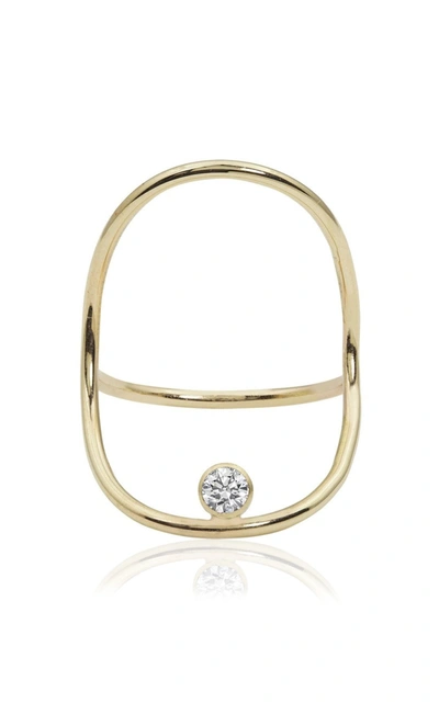 White/space Continuity 14k Yellow Gold Diamond Ring In Gold