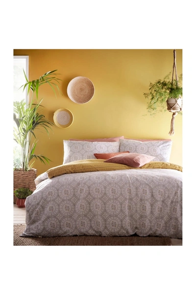 Shop Furn Mandala Duvet And Pillowcase Set (gray/ochre) (king) (uk In Grey