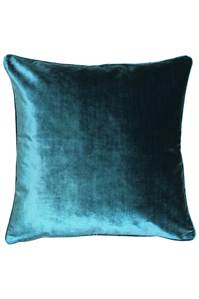 Shop Riva Home Luxe Velvet Pillow Cover (teal) (21.6 X 21.6in) In Green