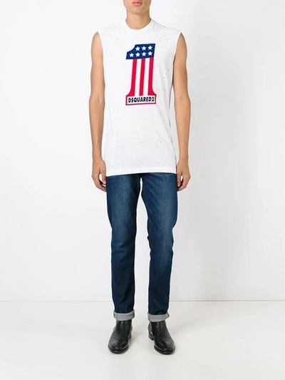 Shop Dsquared2 American Flag Sleeveless Top