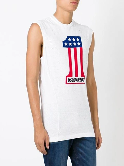 Shop Dsquared2 American Flag Sleeveless Top