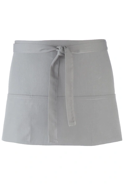 Shop Premier Ladies/womens Colors 3 Pocket Apron / Workwear (pack Of 2) (silver) (one Size) In Grey