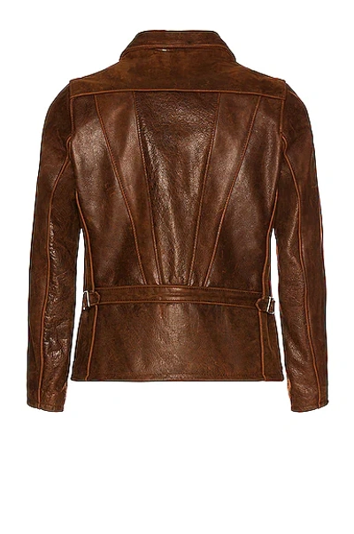 Shop Schott Waxy Buffalo Leather Sunset Jacket In Brown