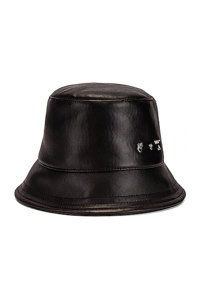 Shop Off-white Leather Bucket Hat In Black