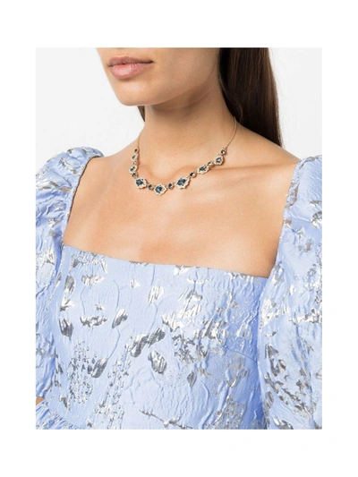 Shop Marchesa Pear Shape Stone Frontal Necklace In Black