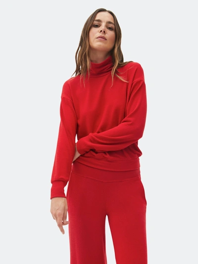 Shop Michael Stars Mimi Turtleneck Pullover In Red