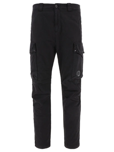 Shop C.p. Company Slim Fit Cargo Trousers In Black