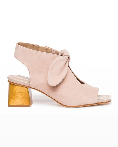 Shop Bernardo Lizzie Suede Knot Zip Sandals In Blush