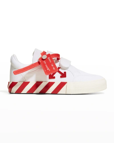 Shop Off-white Girl's Arrow Canvas Low-top Sneakers, Toddler/kids In Whitered