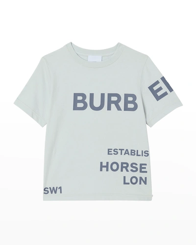 Shop Burberry Boy's Jessy Logo Address T-shirt In Sterling Grey