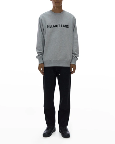 Shop Helmut Lang Men's Core Logo Terry Sweatshirt In Vapor Heather