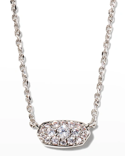 Shop Kendra Scott Grayson Crystal Pendant Necklace In Rhodium