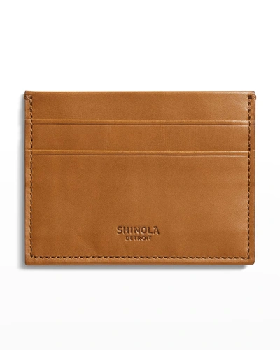 Shop Shinola Men's 5-pocket Card Case In Tan