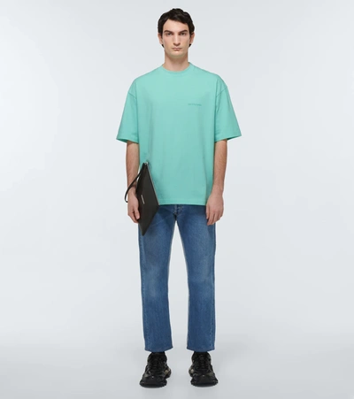 Shop Balenciaga Medium-fit Short-sleeved T-shirt In Mint/mint