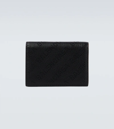 Shop Balenciaga Cash Leather Coin Wallet In Black