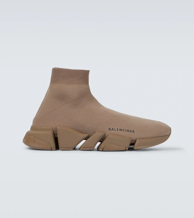 Shop Balenciaga Speed 2.0 Sneakers In Mink Grey