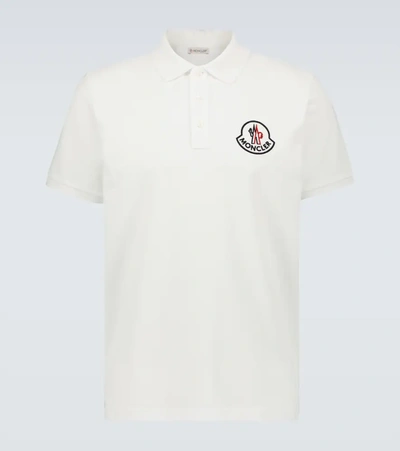Shop Moncler Cotton Polo Shirt In White