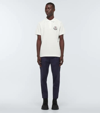 Shop Moncler Cotton Polo Shirt In White