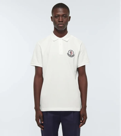 Shop Moncler Cotton Polo Shirt In White