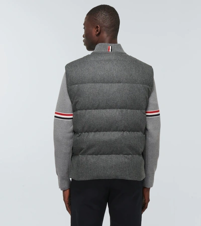Shop Thom Browne 4-bar Down-filled Vest In Med Grey