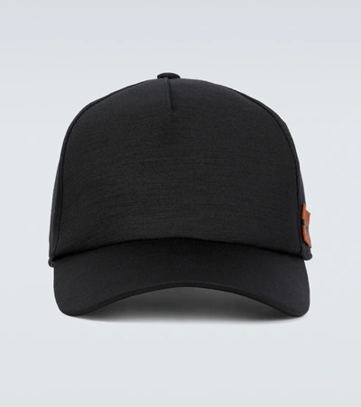 Shop Ermenegildo Zegna Techmerino&trade; Wool Baseball Cap In Blk Sld