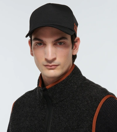 Shop Ermenegildo Zegna Techmerino&trade; Wool Baseball Cap In Blk Sld