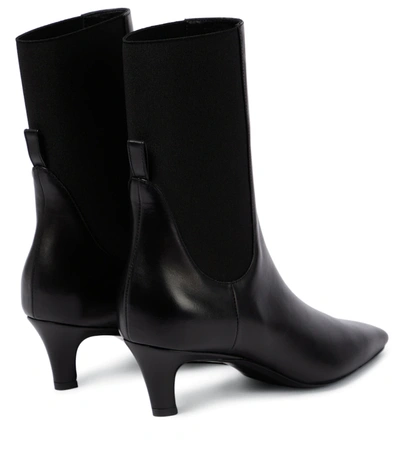 Shop Totême Leather Ankle Boots In Black