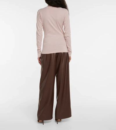 Shop Velvet Meri Cotton-blend Jersey Top In Rosegold