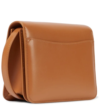 Shop Chloé Kattie Leather Crossbody Bag In Autumnal Brown