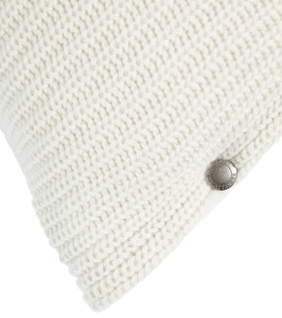 Shop Brunello Cucinelli Ribbed Cashmere Cushion In Warm White