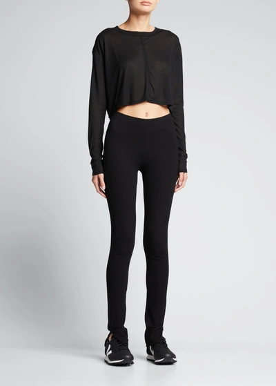 Shop Fp Movement By Free People Infinitee Long-sleeve Open-back Top In Black