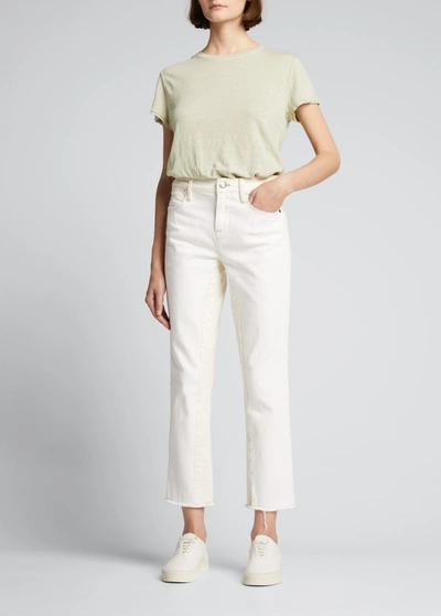 Shop Frame Le High Straight Jeans In Blanc Mult