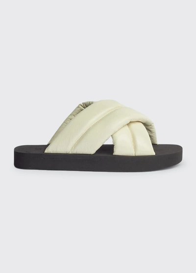 Shop Proenza Schouler Float Puffy Crisscross Sandals In Natural
