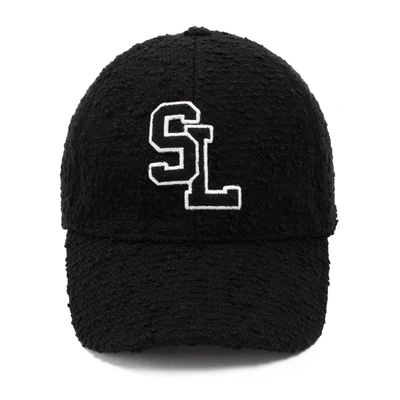 Shop Saint Laurent Logo Embroidered Baseball Cap In Black