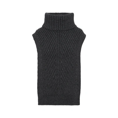 Shop The Row Turtleneck Ribbed Knit Vest In Grey