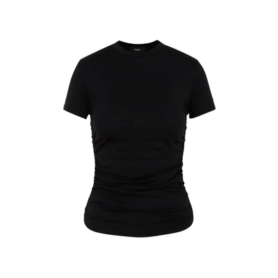 Shop Theory Ruched Crewneck Tiny T In Black