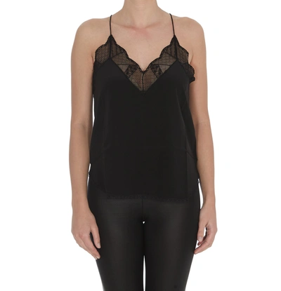 Shop Zadig & Voltaire Christy Lace Detailed Camisole In Black