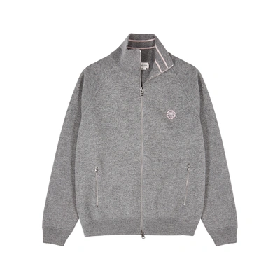 Shop Alexander Mcqueen Grey Cashmere-blend Track Jacket In Light Grey