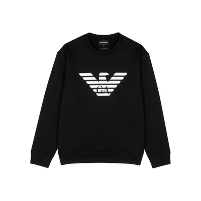 Shop Emporio Armani Black Logo Jersey Sweatshirt